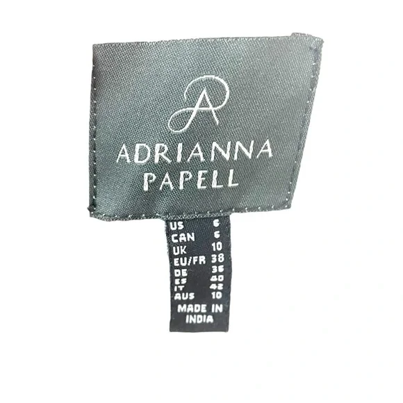 Adrianna Papell Beaded Sheer Midi Cap Sleeve Cocktail Dress in Heather Size 6